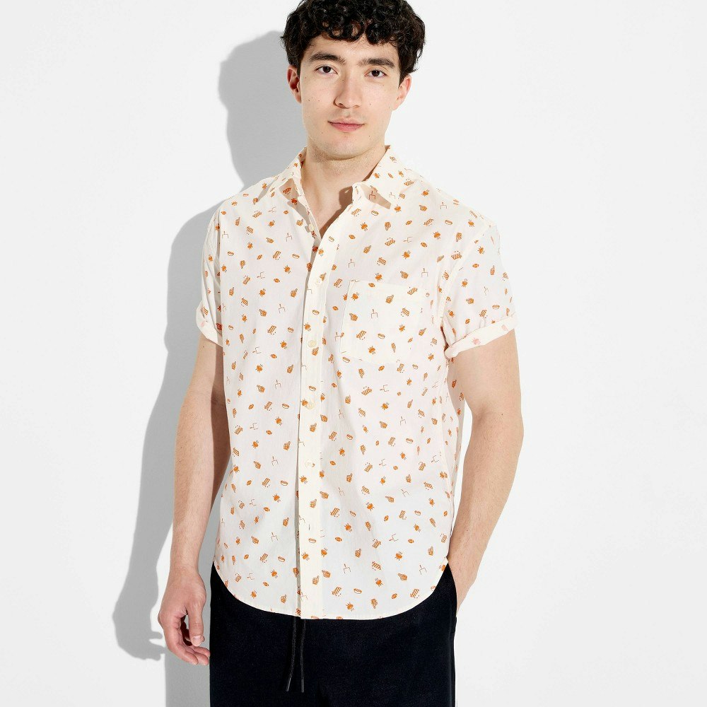 Goodfellow & Co Men's Game Day Tailgate Print Camp Shirt: $30