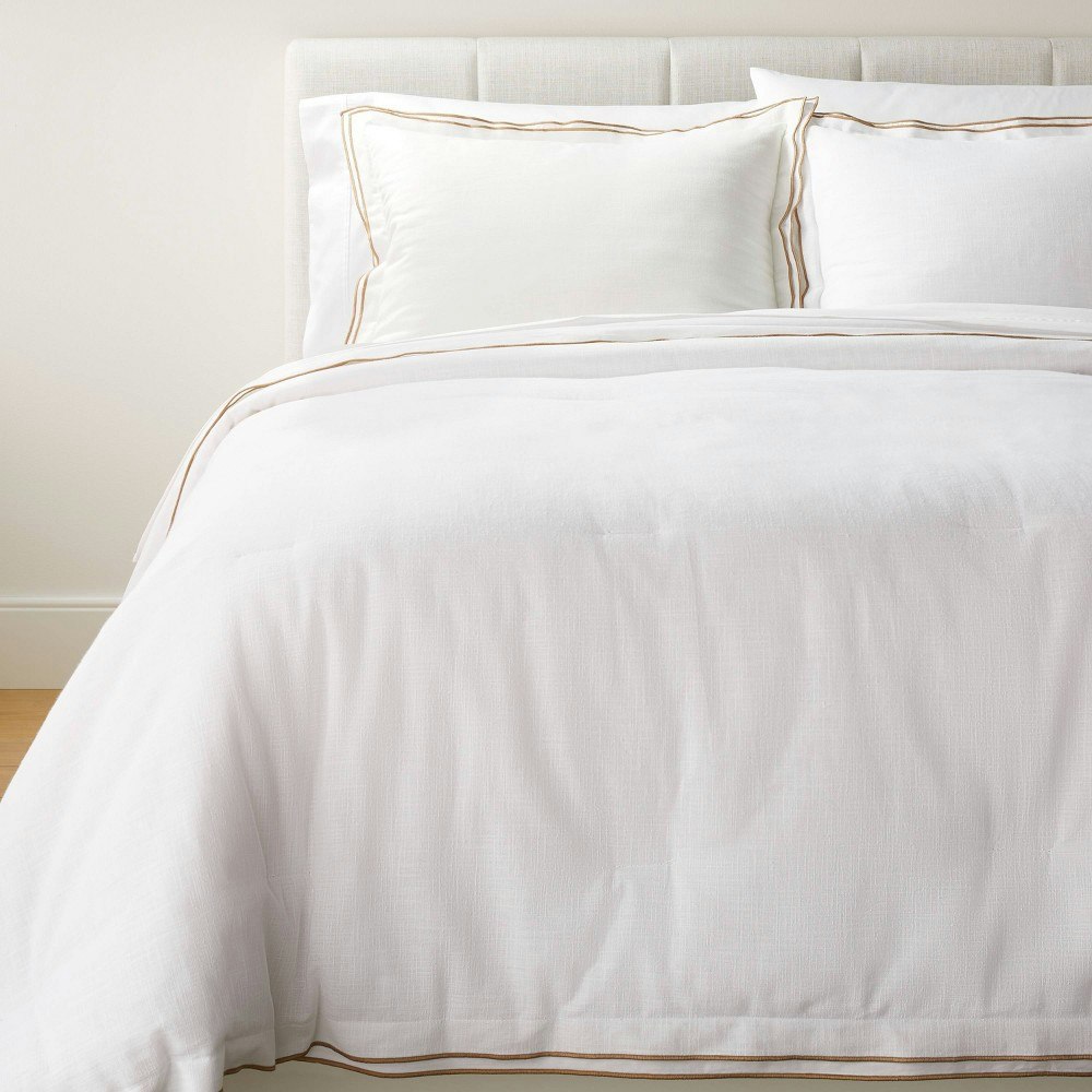 Threshold Designed with Studio McGee California King Double Flange Merrow Stitch Comforter and Sham Set: $129 Threshold Designed with Studio McGee California King Double Flange Merrow Stitch Comforter and Sham Set: $129