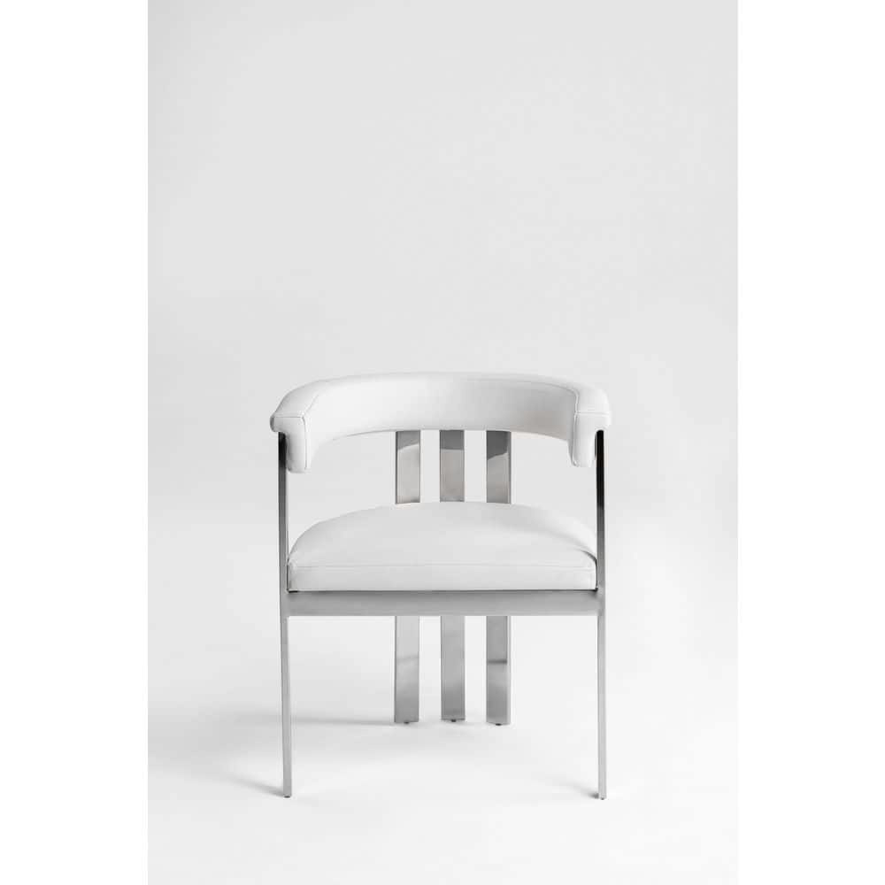 Modrest Pontiac White Faux Leather Arm Chair: $350 Modrest Pontiac White Faux Leather Arm Chair: $350