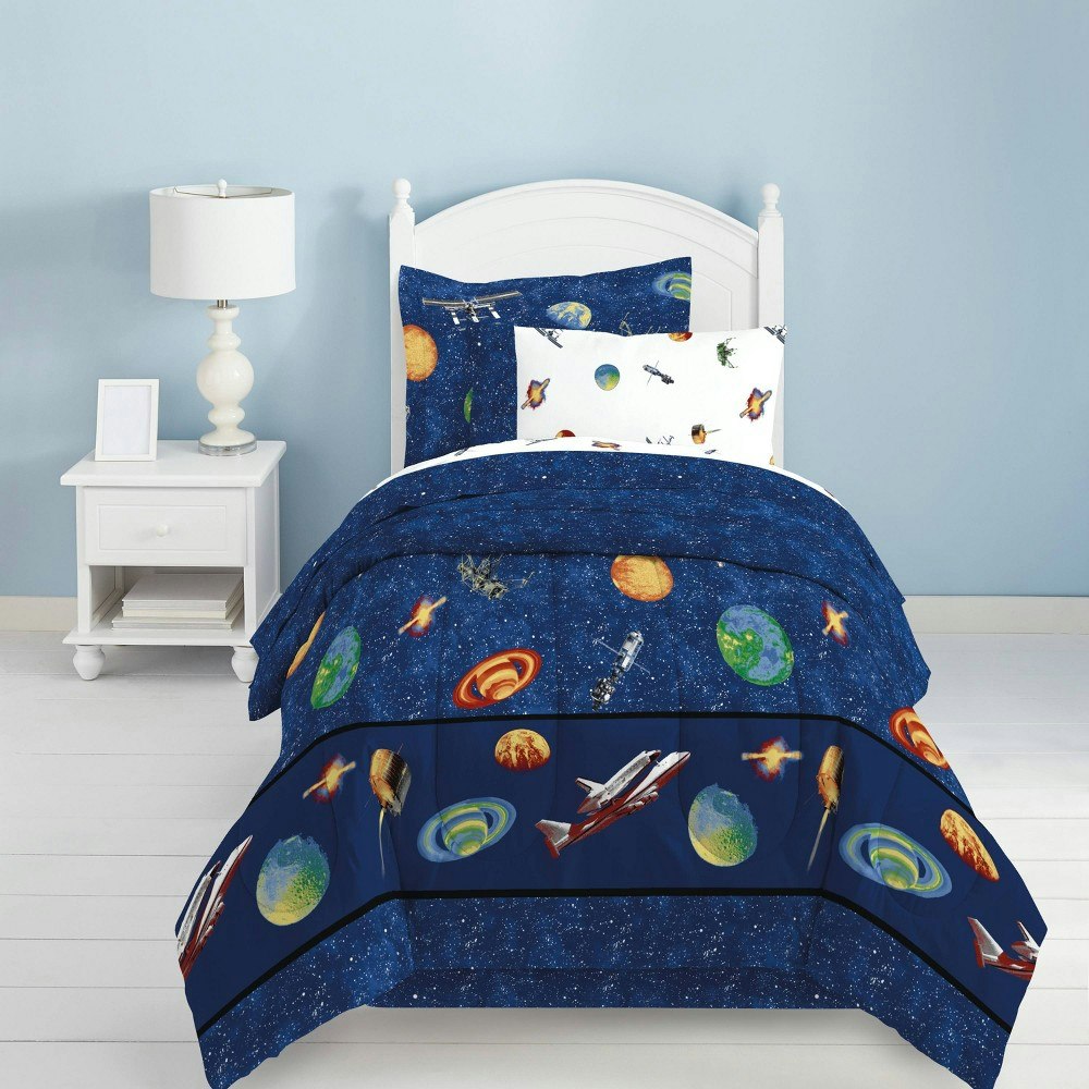 Dream Factory 7-Piece Outer Space Kids' Bed in a Bag Set: $74.99