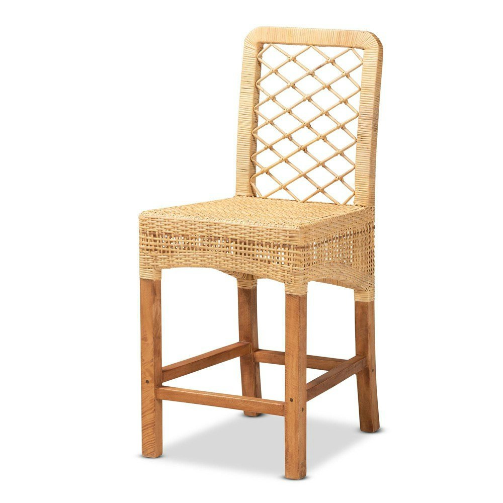 Bali & Pari Rattan and Wood Counter Height Barstool: $209.99