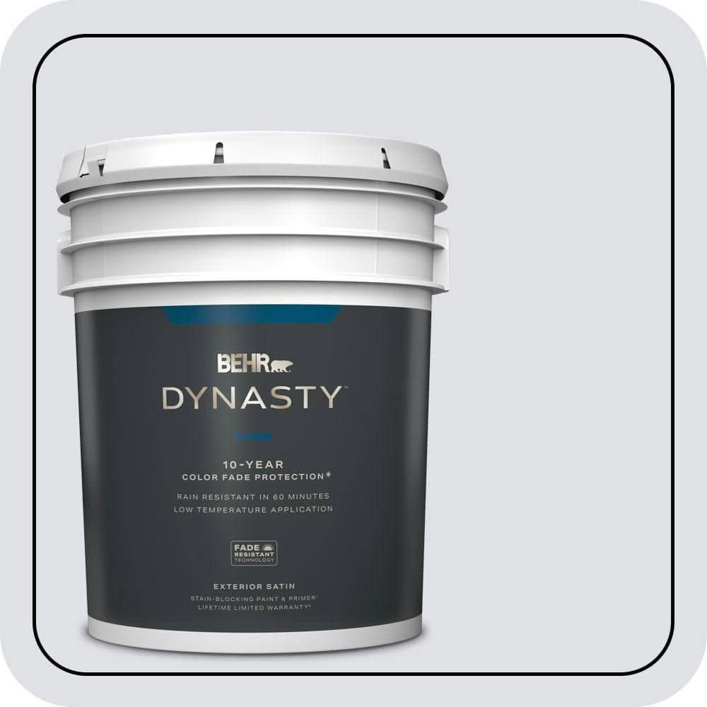 Behr Satin Enamel Exterior Stain-Blocking Paint and Primer 5-Gallon: $368 Behr Satin Enamel Exterior Stain-Blocking Paint and Primer 5-Gallon: $368