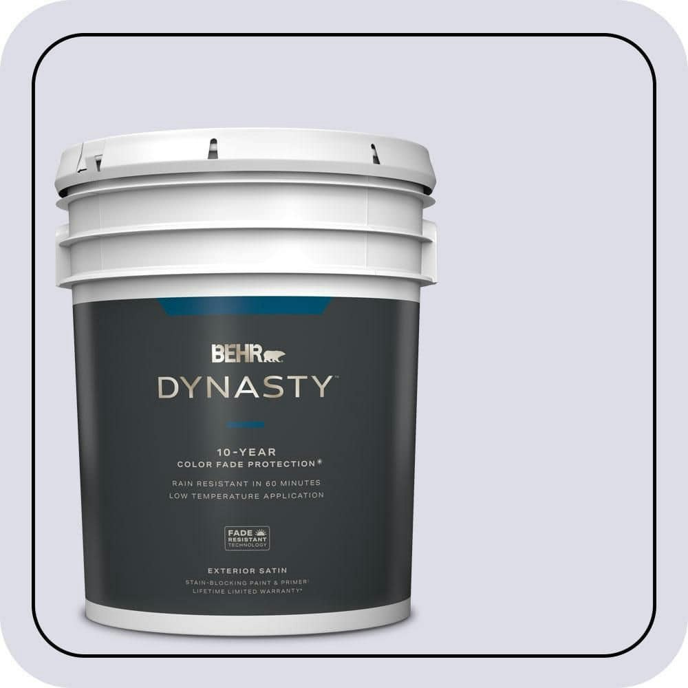 Behr Hosta Flower 5-Gallon Satin Enamel Exterior Stain-Blocking Paint and Primer: $368 Behr Hosta Flower 5-Gallon Satin Enamel Exterior Stain-Blocking Paint and Primer: $368