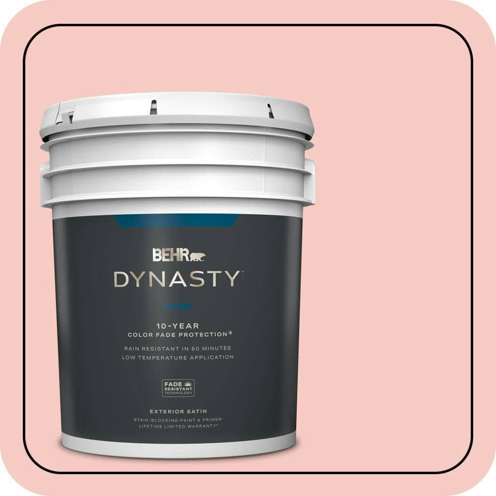 Behr 5-Gallon #160C-2 Flush Pink Satin Exterior Paint and Primer: $368 Behr 5-Gallon #160C-2 Flush Pink Satin Exterior Paint and Primer: $368
