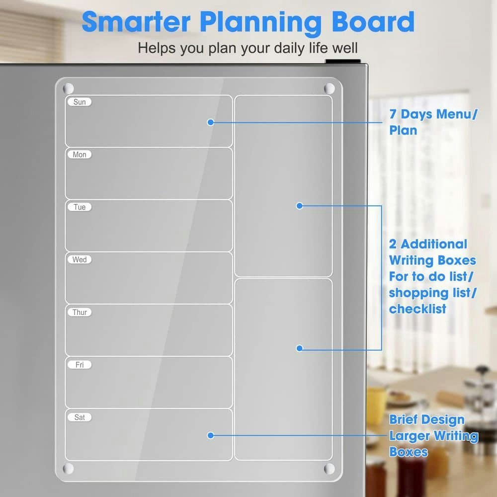 12.8" x 9" Magnetic Acrylic Weekly Meal Planner Board: $52.99 12.8" x 9" Magnetic Acrylic Weekly Meal Planner Board: $52.99