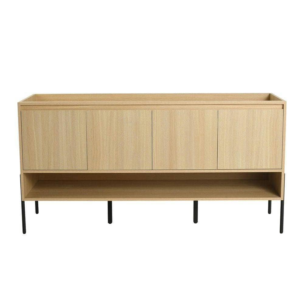 58.7-Inch Unassembled Freestanding Oak Bath Vanity Cabinet: $677.99 58.7-Inch Unassembled Freestanding Oak Bath Vanity Cabinet: $677.99
