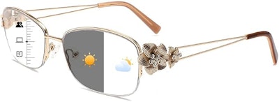 Women's Photochromic Progressive Multifocal Reading Glasses for $14 + free shipping w/ Prime