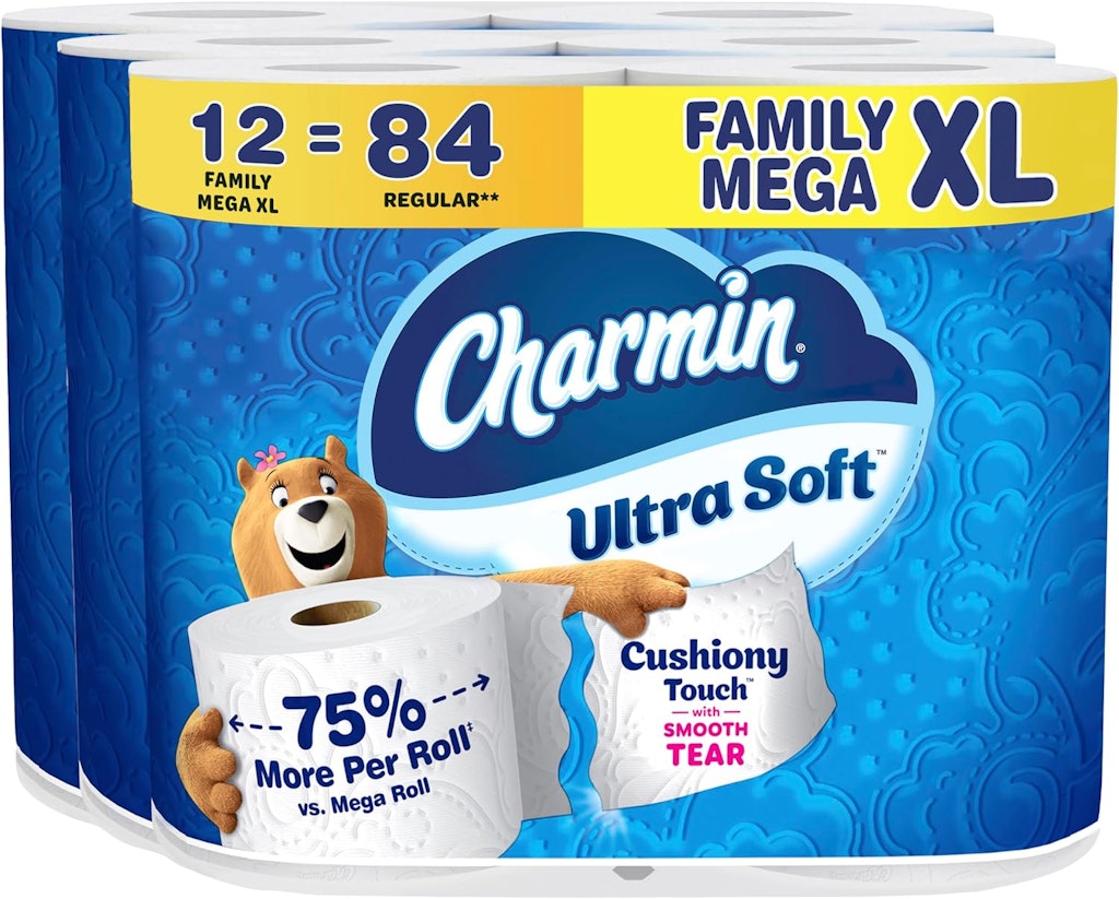 Charmin Ultra Soft Toilet Paper Family Mega XL Roll 12-Pack: 2 for $34 Charmin Ultra Soft Toilet Paper Family Mega XL Roll 12-Pack: 2 for $34