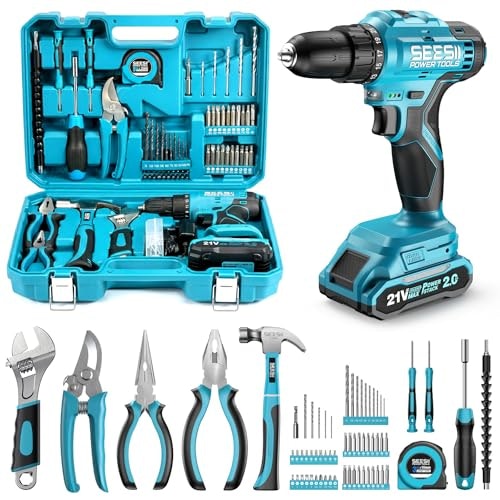 Seesii 21V 190-Piece Power Drill Tool Kit: $37.79