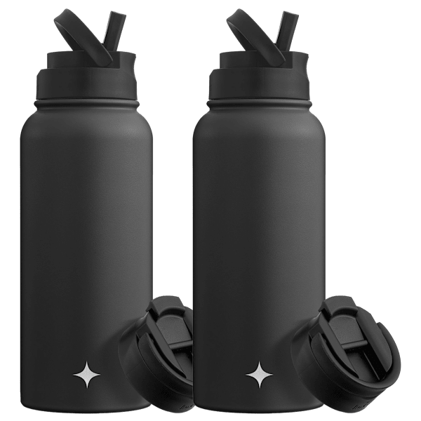 JoyJolt 32-oz. Water Bottles w/ Flip Lid & Sport Straw Lid 2-Pack: $20