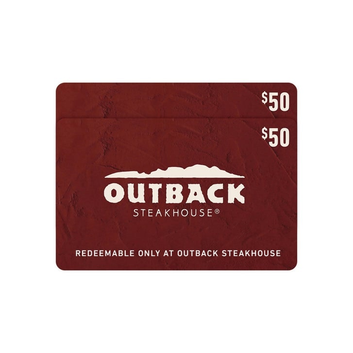 Two $50 Outback Steakhouse Gift Cards ($100 Value): $80 Two $50 Outback Steakhouse Gift Cards ($100 Value): $80