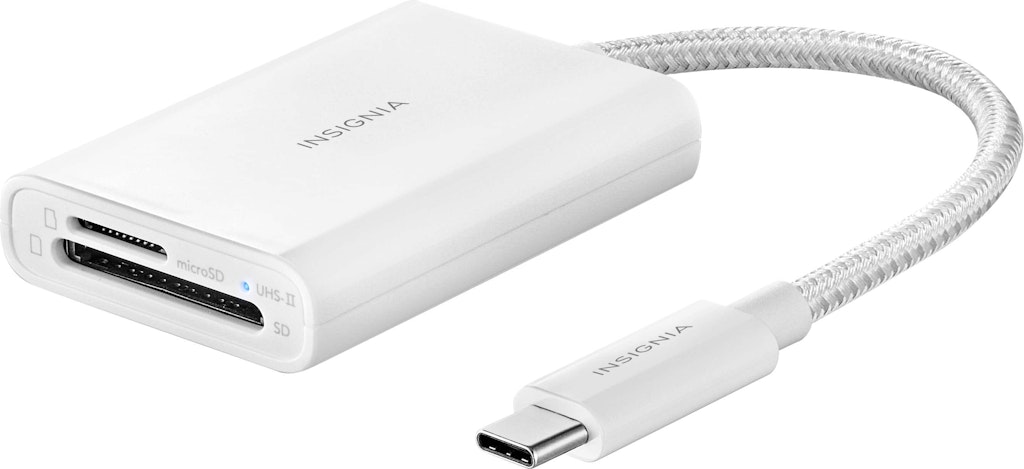 Insignia USB-C to SD and microSD Dual-Slot Card Reader: $27.99 Insignia USB-C to SD and microSD Dual-Slot Card Reader: $27.99