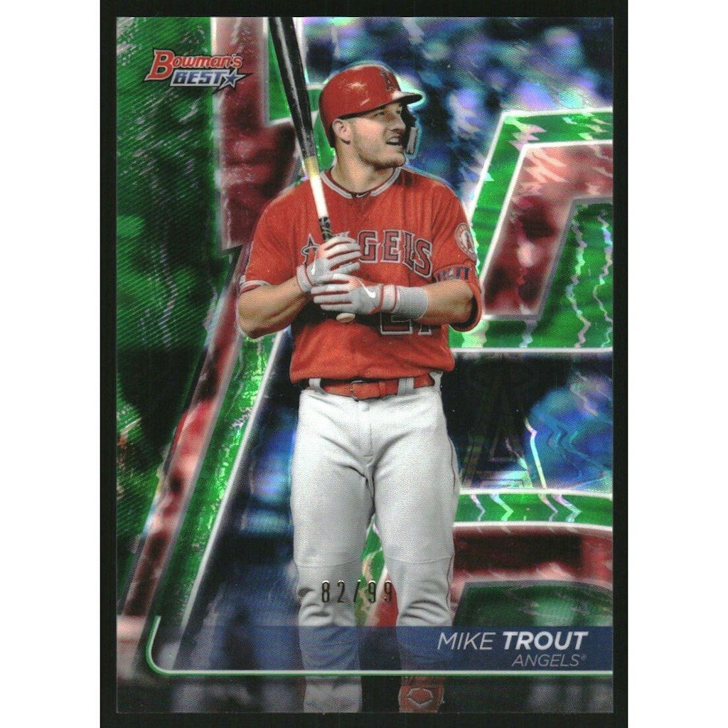 2020 Bowman's Best Mike Trout Green Refractor Trading Card: $54 2020 Bowman's Best Mike Trout Green Refractor Trading Card: $54