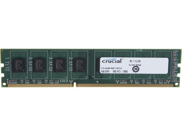 Crucial 4GB DDR3 1600 Desktop Memory CT51264BA160B: $25