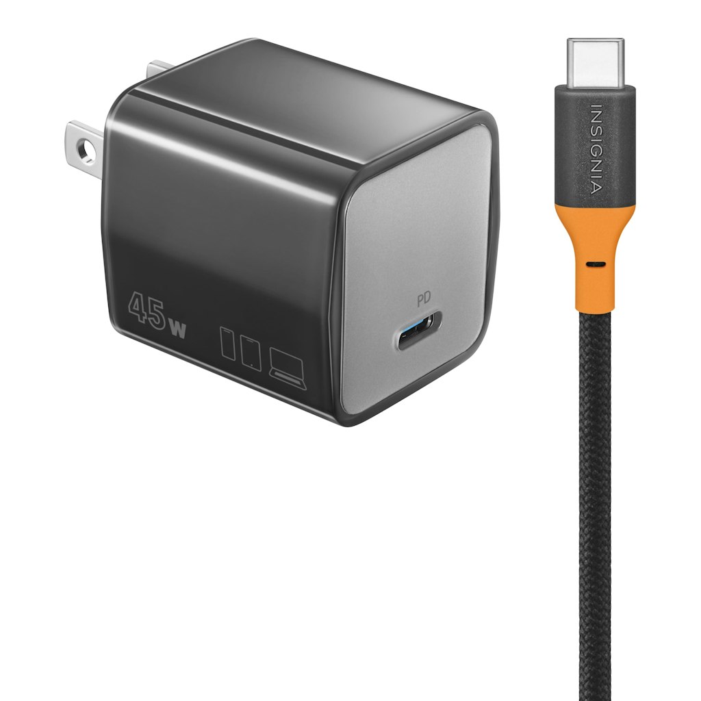 Insignia 45W Compact Wall Charger and 240W USB-C Cable Kit: $27.99