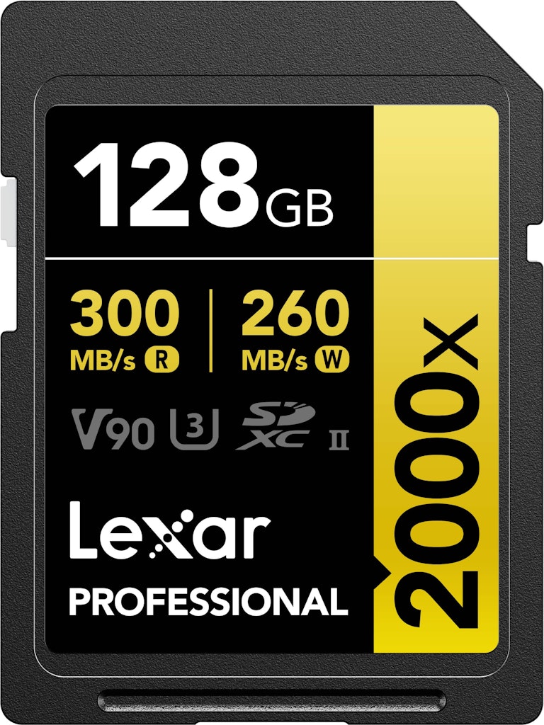 Lexar 128GB Professional 2000x UHS-II V90 SDXC Memory Card: $214.99 Lexar 128GB Professional 2000x UHS-II V90 SDXC Memory Card: $214.99