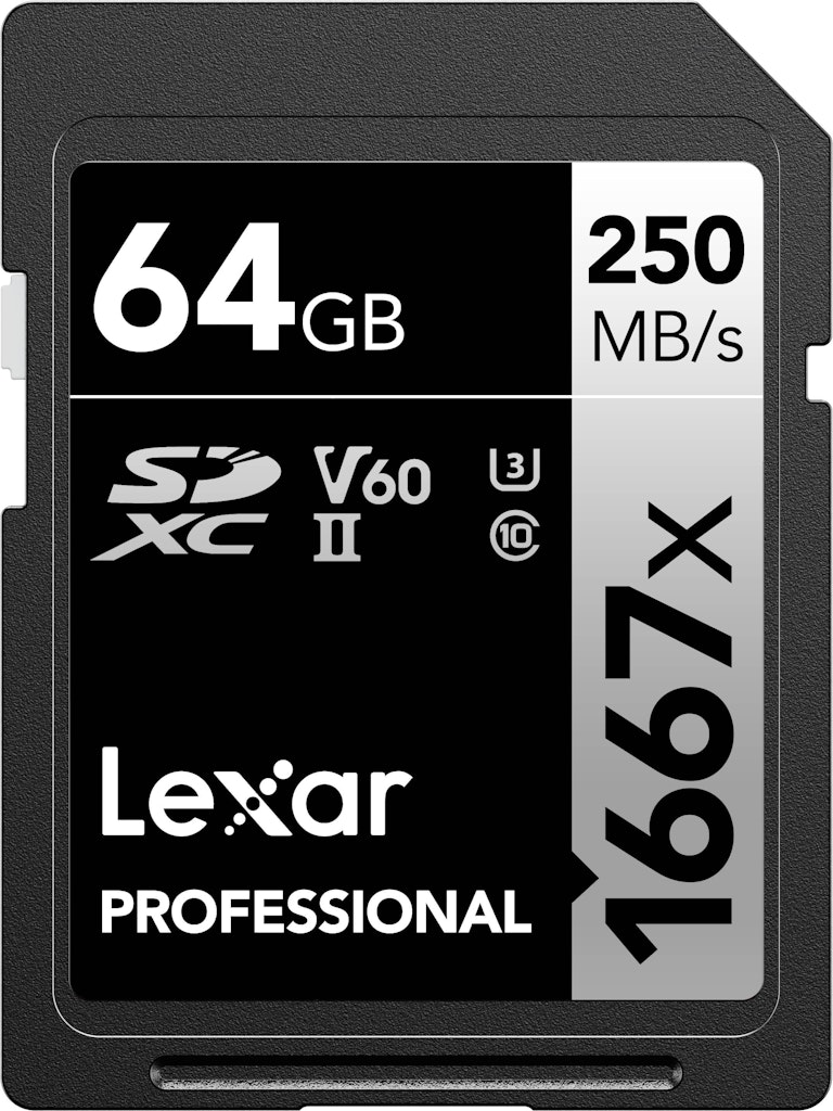 Lexar 64GB Professional 1667x UHS-II SDXC Memory Card: $67.99 Lexar 64GB Professional 1667x UHS-II SDXC Memory Card: $67.99