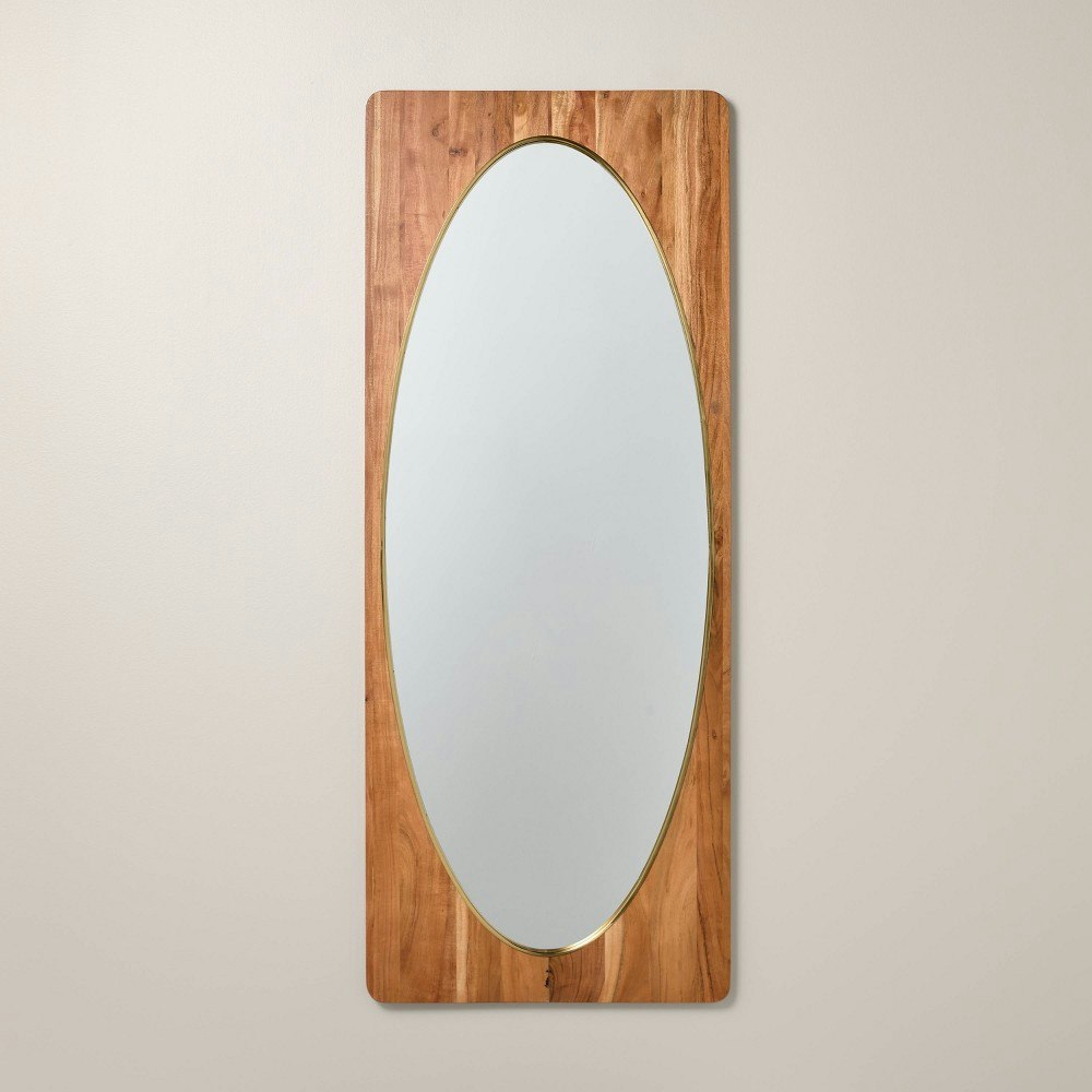 Hearth & Hand with Magnolia 24"x60" Wood Framed Oval Mirror: $169.99 Hearth & Hand with Magnolia 24"x60" Wood Framed Oval Mirror: $169.99
