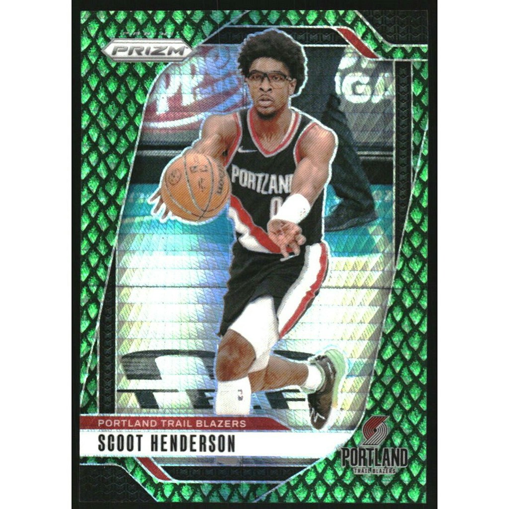 2024-25 Panini Prizm Scoot Henderson Jade Dragon Scale Trading Card: $27 2024-25 Panini Prizm Scoot Henderson Jade Dragon Scale Trading Card: $27