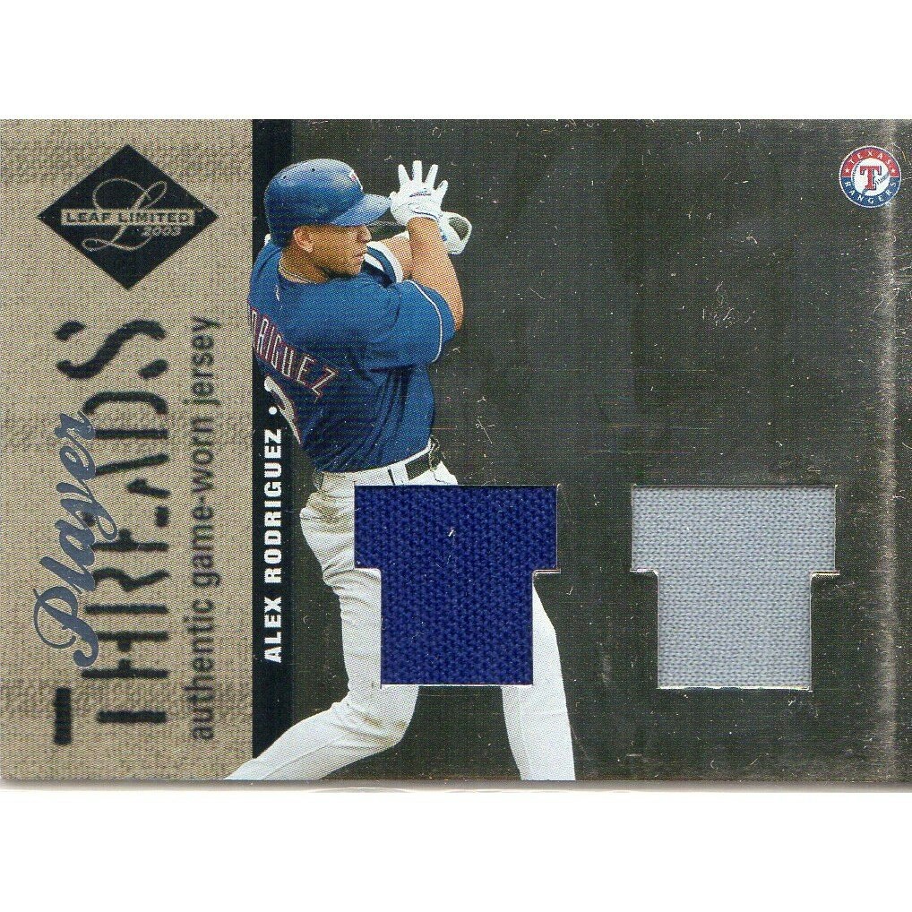 2003 Leaf Limited Alex Rodriguez Player Threads Double Memorabilia Card: $32 2003 Leaf Limited Alex Rodriguez Player Threads Double Memorabilia Card: $32