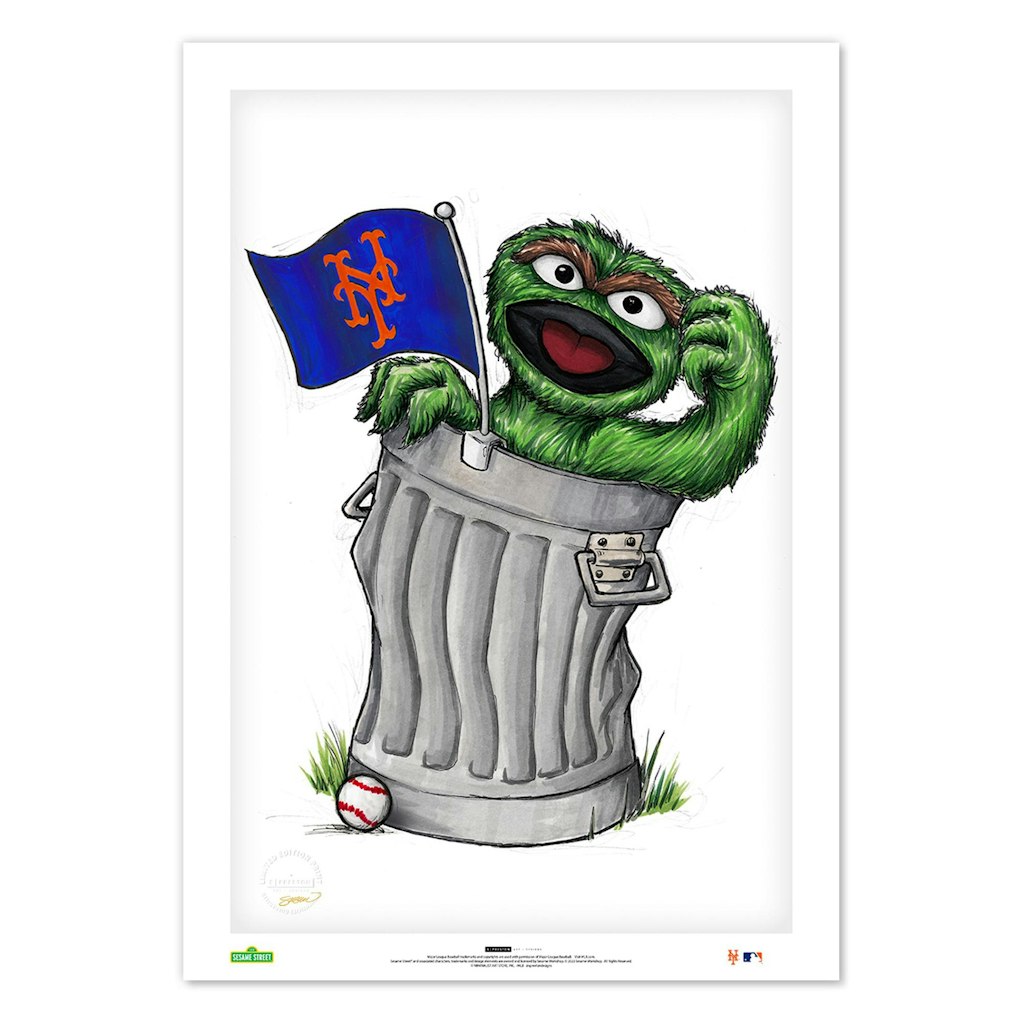 Oscar the Grouch New York Mets 14" x 20" Sesame Street Art Print: $79.99 Oscar the Grouch New York Mets 14" x 20" Sesame Street Art Print: $79.99