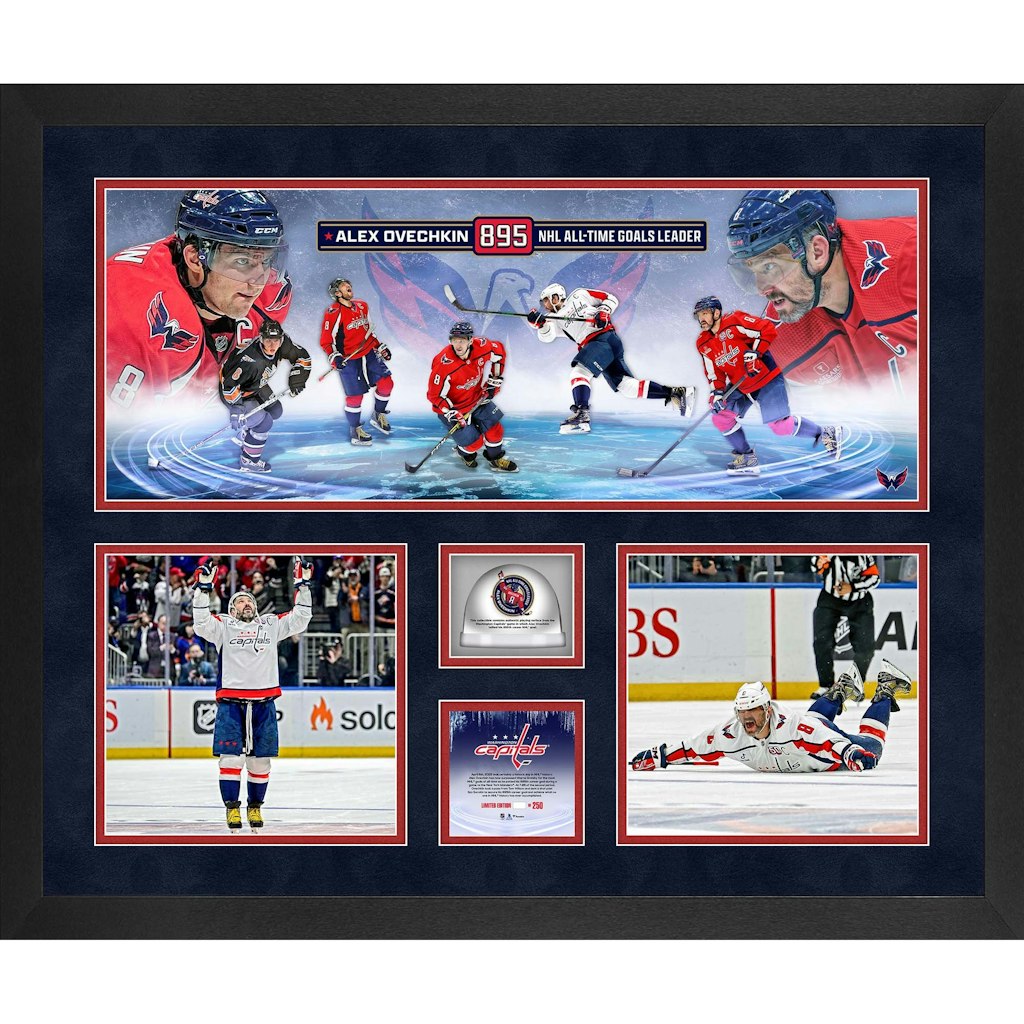 Alexander Ovechkin Washington Capitals 20" x 24" Framed 895th Goal Three-Photograph Collage: $149.99