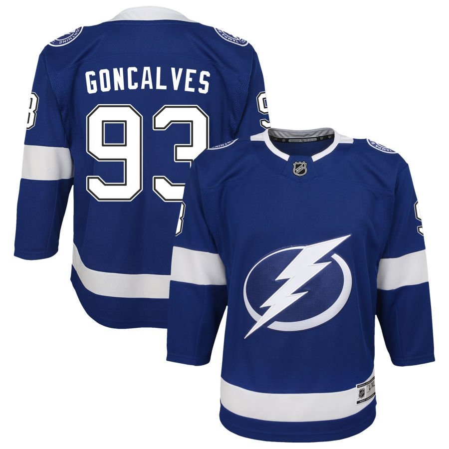 Gage Goncalves Youth Tampa Bay Lightning Home Premier Jersey: $139.99 Gage Goncalves Youth Tampa Bay Lightning Home Premier Jersey: $139.99
