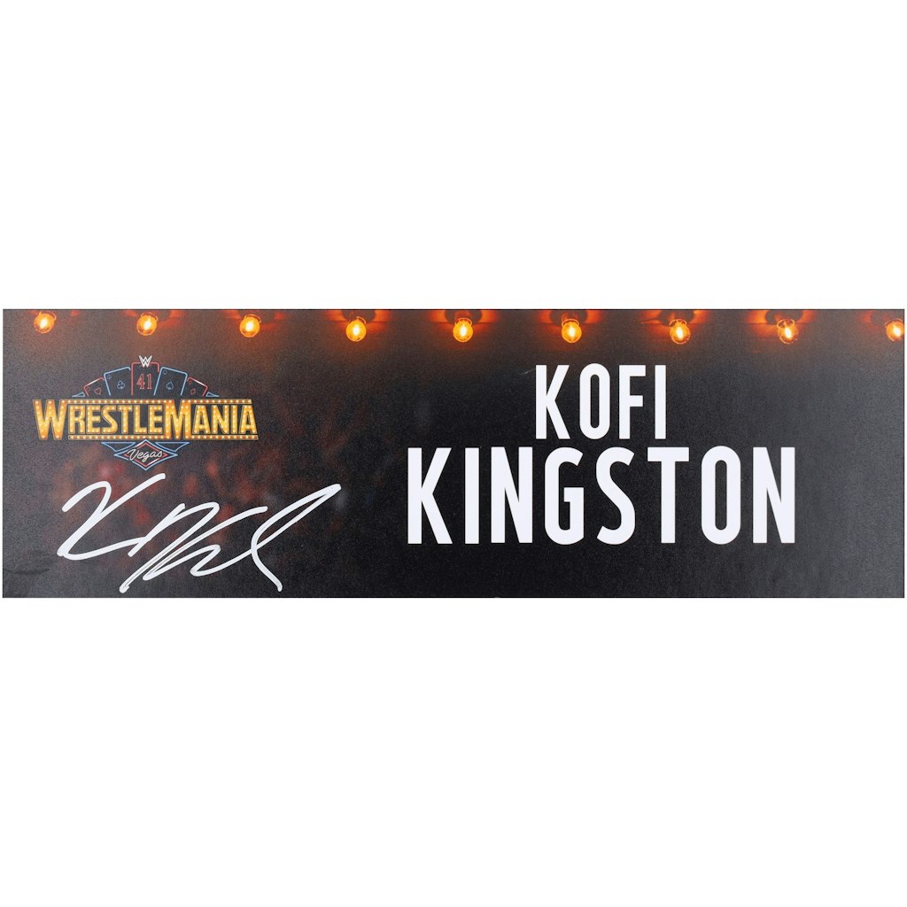 Kofi Kingston Autographed WrestleMania 41 Private Signing Nameplate: $299.99 Kofi Kingston Autographed WrestleMania 41 Private Signing Nameplate: $299.99