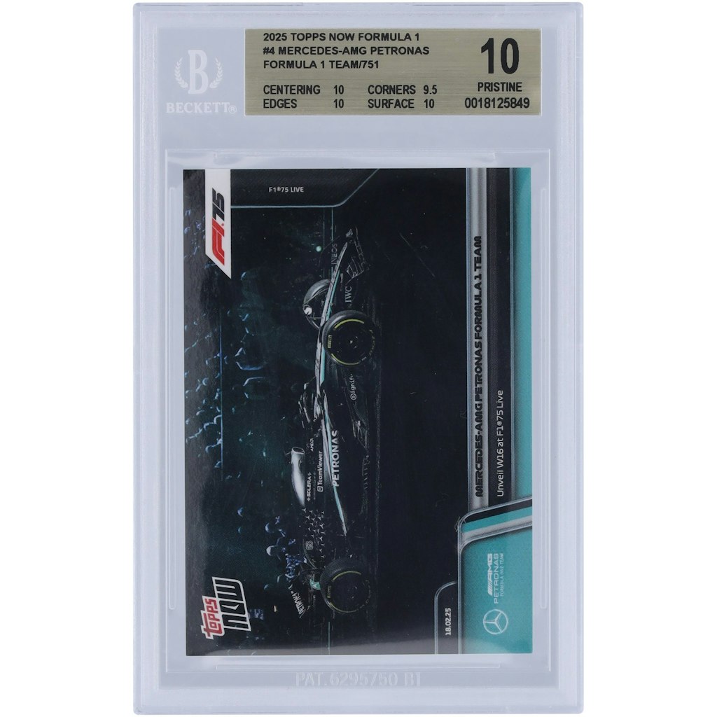 Topps Now Mercedes-AMG Petronas F1 Team W16 Unveil #4 BGS 10 Authenticated Trading Card: $52.49