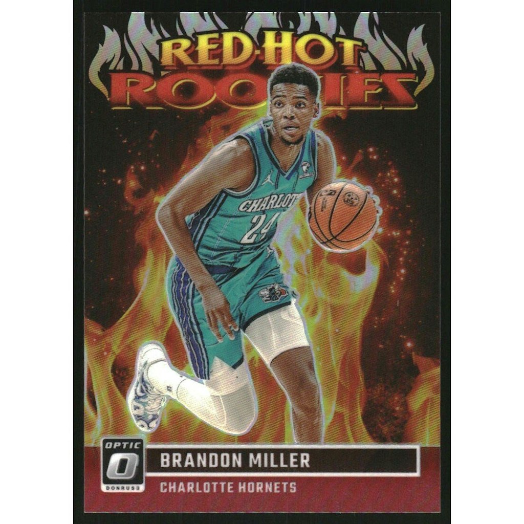 Brandon Miller 2023-24 Donruss Optic Red Hot Rookies Red Card: $15 Brandon Miller 2023-24 Donruss Optic Red Hot Rookies Red Card: $15