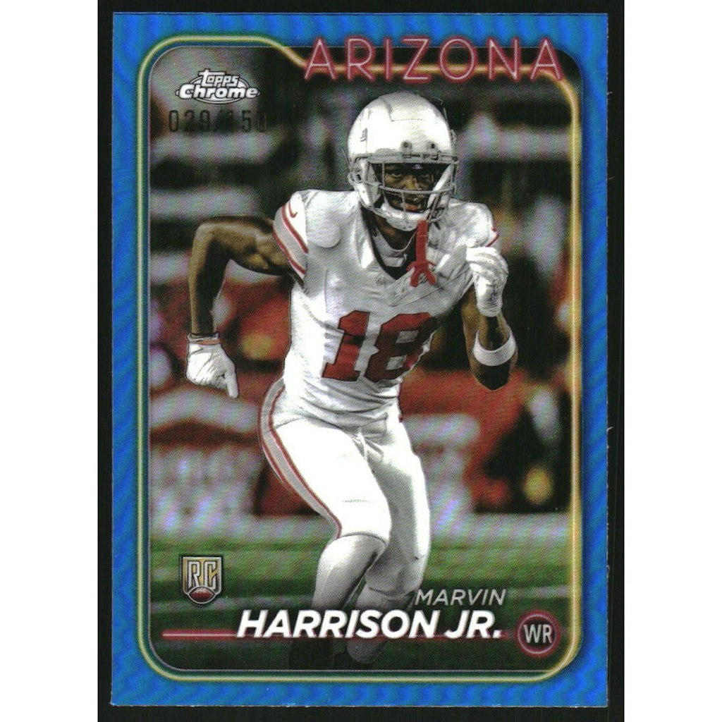 2024 Topps Chrome Marvin Harrison Jr. Blue Refractor Card #204: $18