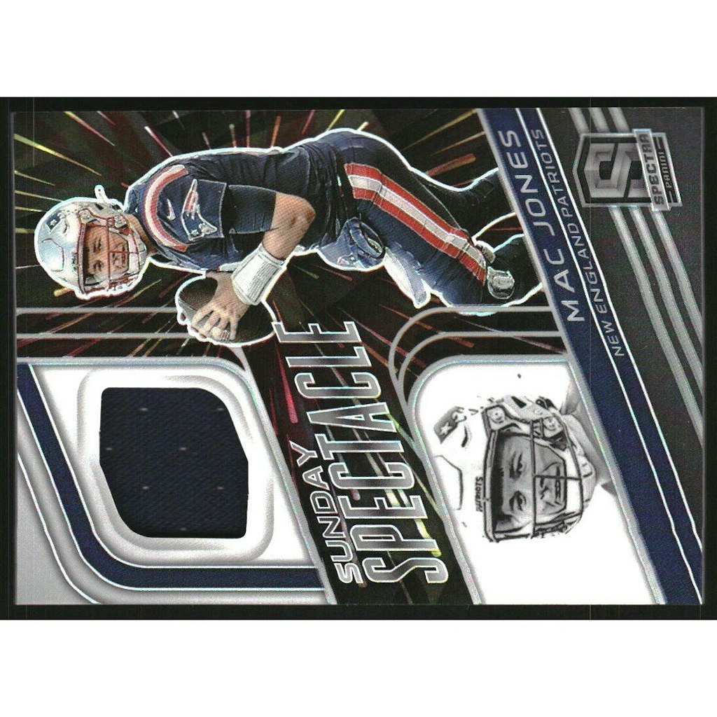 2022 Panini Spectra Sunday Spectacle Mac Jones Memorabilia Card: $15 2022 Panini Spectra Sunday Spectacle Mac Jones Memorabilia Card: $15