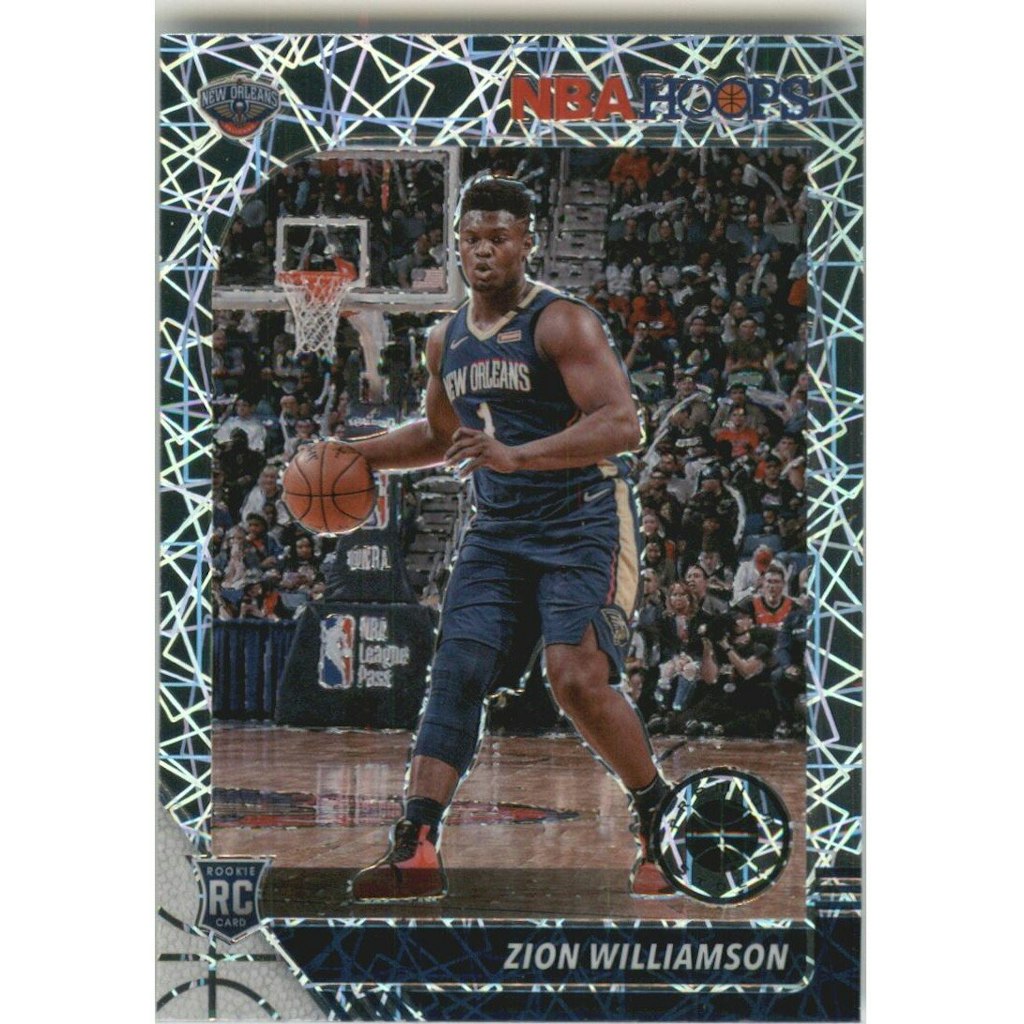2019-20 Hoops Premium Stock Zion Williamson Prizms Silver Laser Trading Card: $12