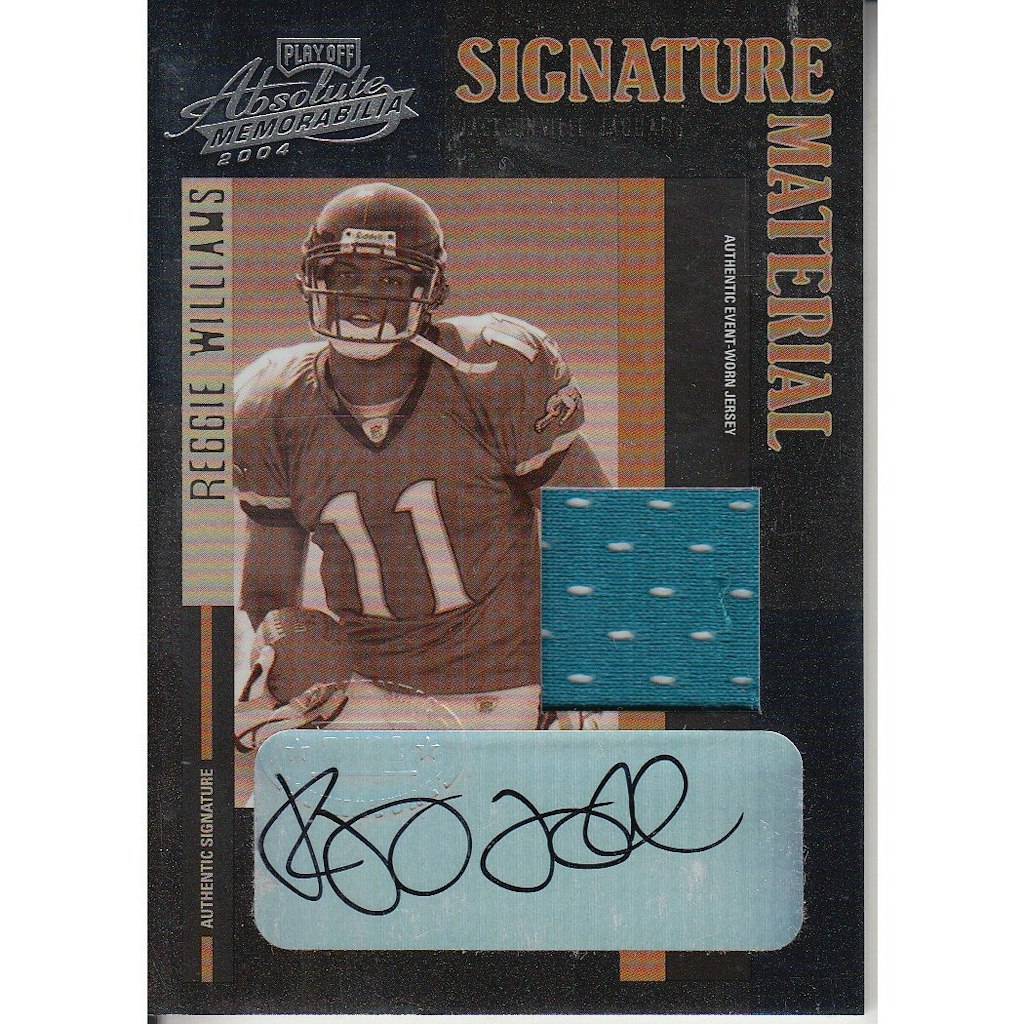 Reggie Williams 2004 Absolute Memorabilia Signature Material Card: $14 Reggie Williams 2004 Absolute Memorabilia Signature Material Card: $14