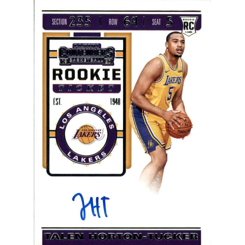 2019-20 Panini Contenders Talen Horton-Tucker Rookie Autograph Card: $15 2019-20 Panini Contenders Talen Horton-Tucker Rookie Autograph Card: $15