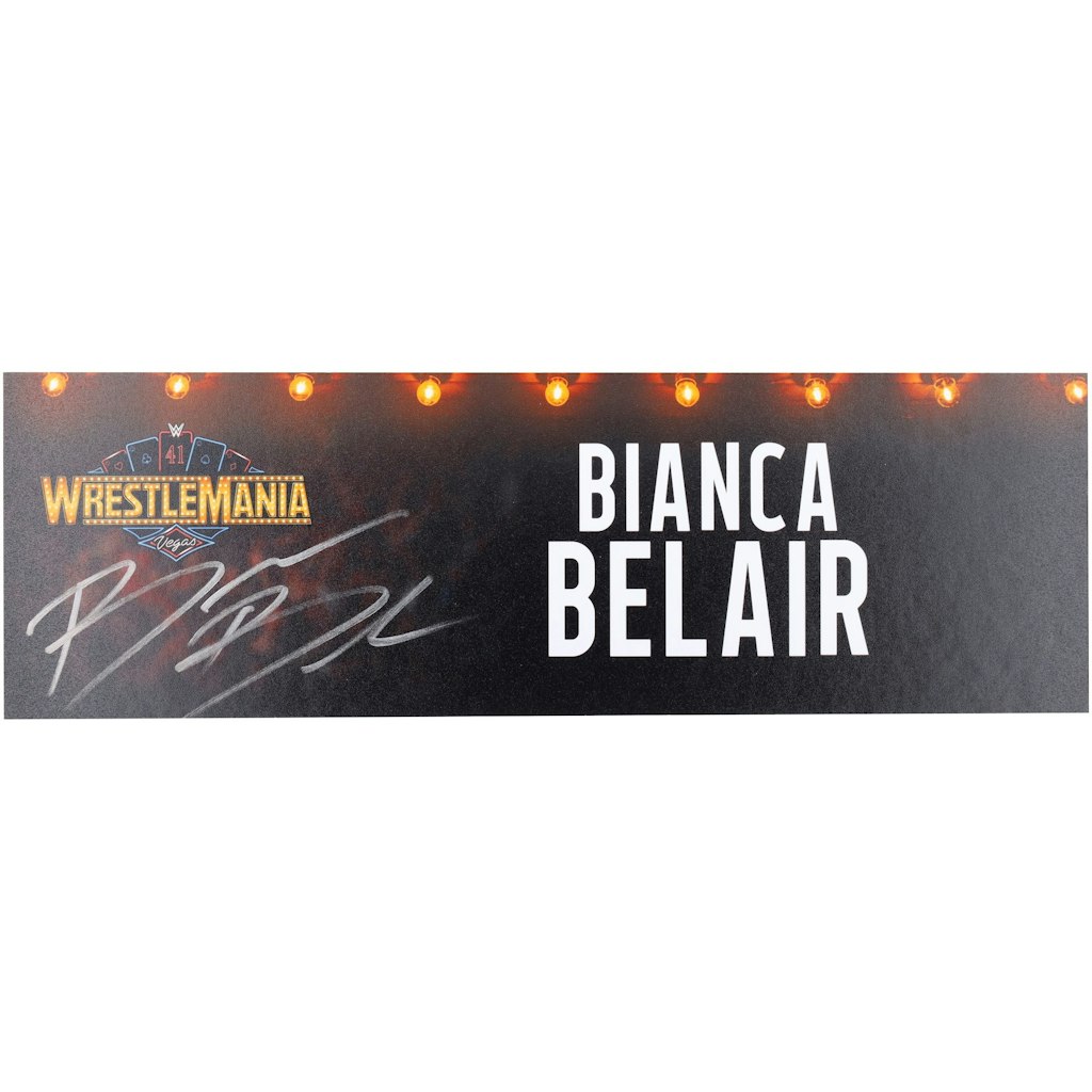 Bianca Belair Autographed WrestleMania 41 Event-Used Nameplate: $299.99 Bianca Belair Autographed WrestleMania 41 Event-Used Nameplate: $299.99