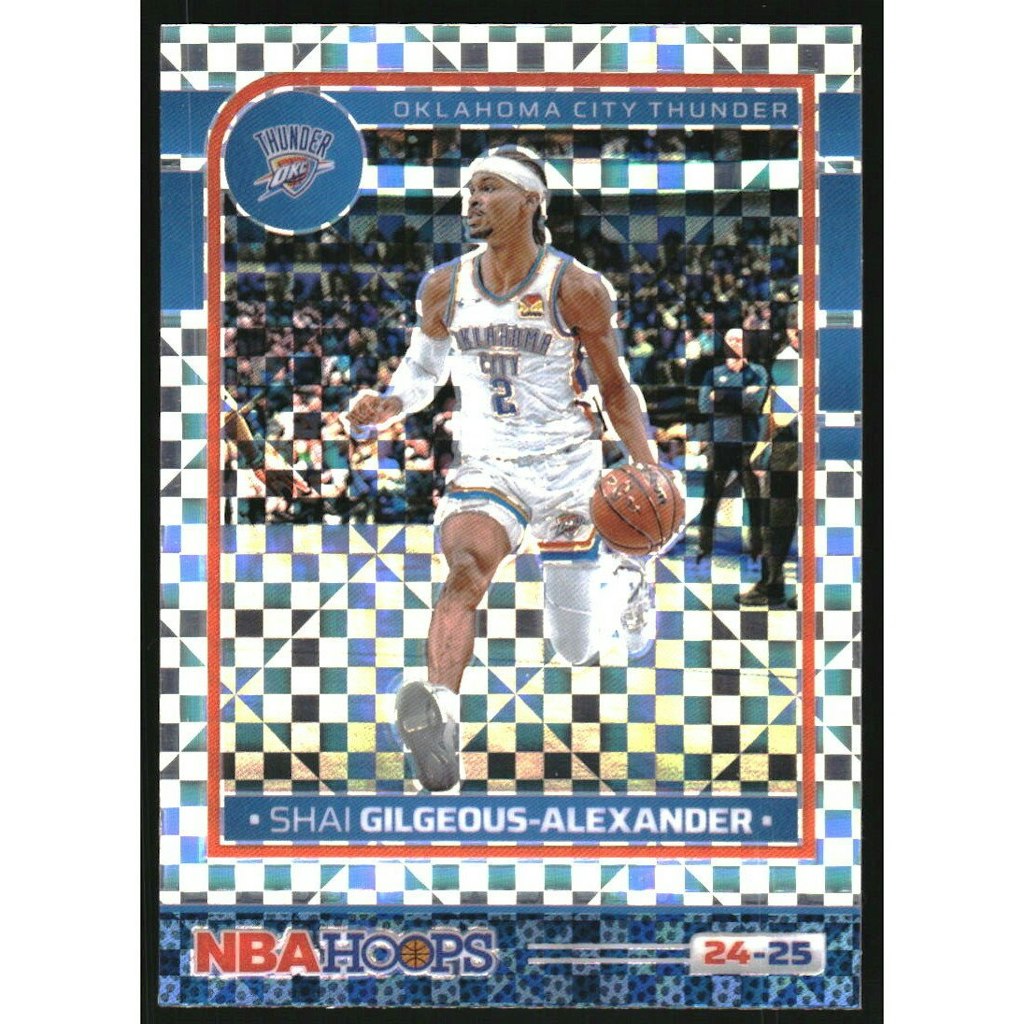 Shai Gilgeous-Alexander 2024-25 Hoops Premium Prizms Checkerboard Trading Card: $20 Shai Gilgeous-Alexander 2024-25 Hoops Premium Prizms Checkerboard Trading Card: $20