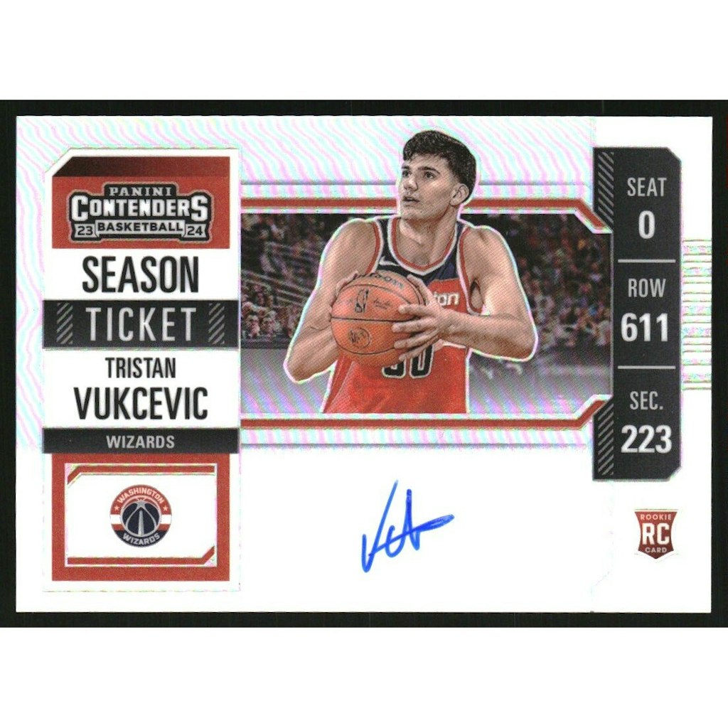 2023-24 Panini Contenders Tristan Vukcevic Basketball Trading Card: $12 2023-24 Panini Contenders Tristan Vukcevic Basketball Trading Card: $12