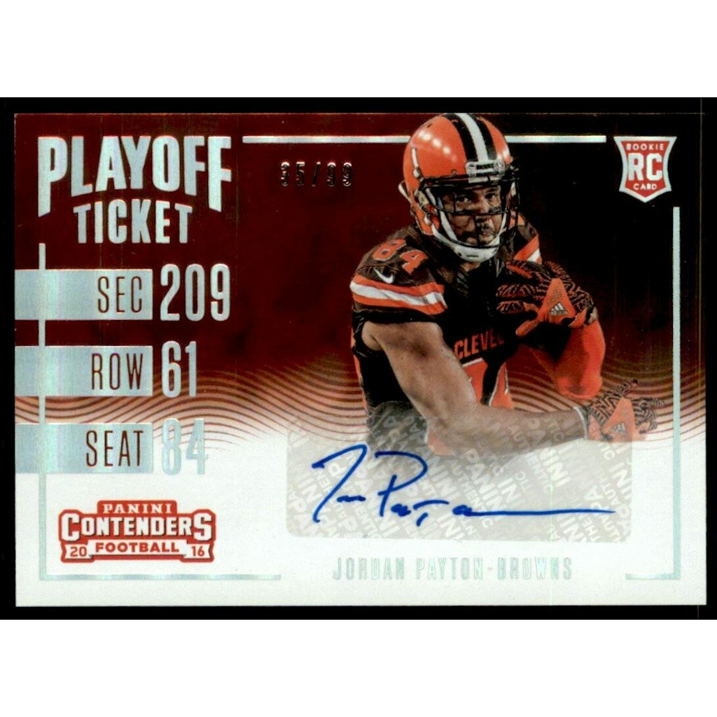 2016 Panini Contenders Jordan Payton Playoff Ticket Autograph /99: $12 2016 Panini Contenders Jordan Payton Playoff Ticket Autograph /99: $12