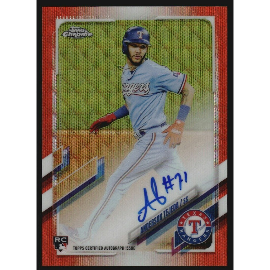 2021 Topps Chrome Anderson Tejeda Rookie Autograph Orange Wave Refractor: $20