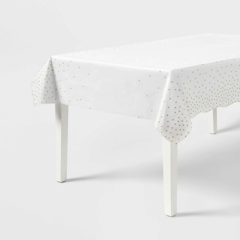 Spritz Gold Confetti Print Rectangular Table Cover: $2.50