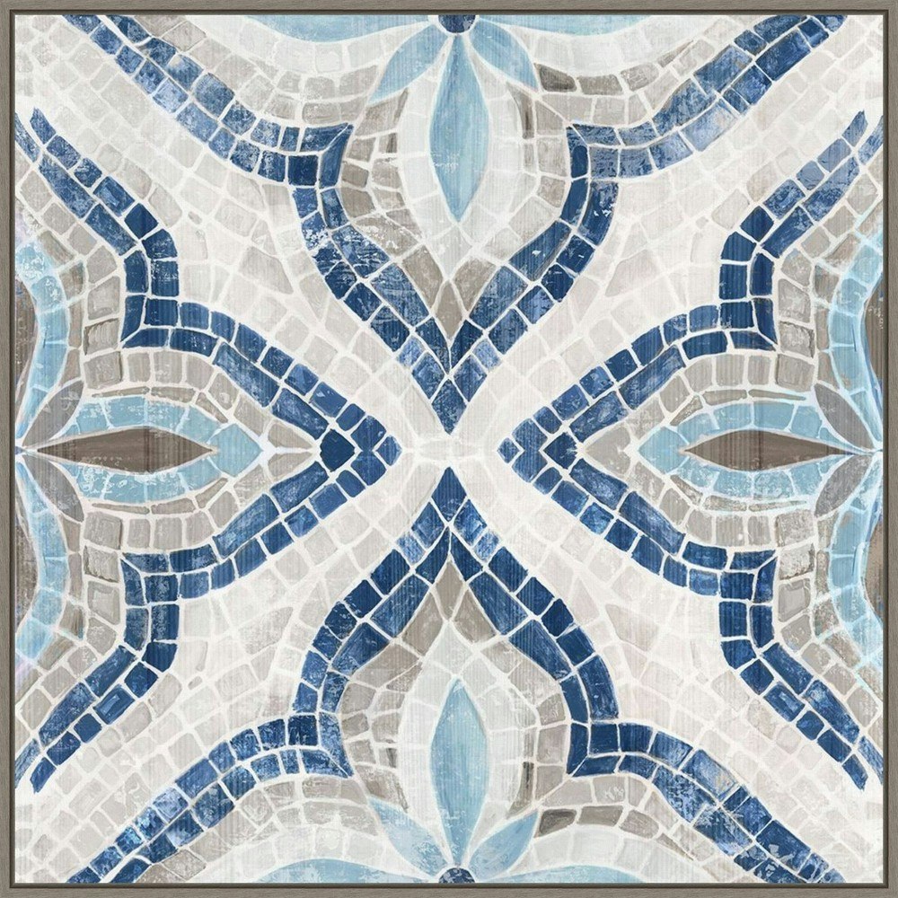 Eva Watts 30" x 30" Blue Moroccan Tile Framed Canvas Wall Art: $135.99 Eva Watts 30" x 30" Blue Moroccan Tile Framed Canvas Wall Art: $135.99