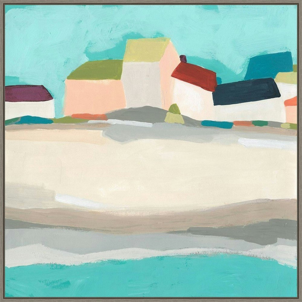 June Erica Vess Coastal Village I 30" x 30" Framed Canvas Wall Art: $155.99 June Erica Vess Coastal Village I 30" x 30" Framed Canvas Wall Art: $155.99