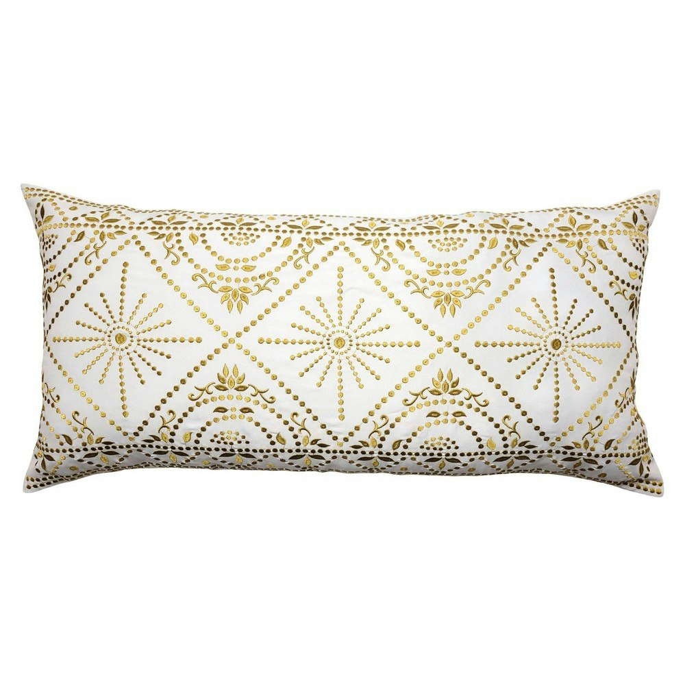 30"x15" Edie@Home Embroidered Tile Oblong Throw Pillow: $59.99 30"x15" Edie@Home Embroidered Tile Oblong Throw Pillow: $59.99