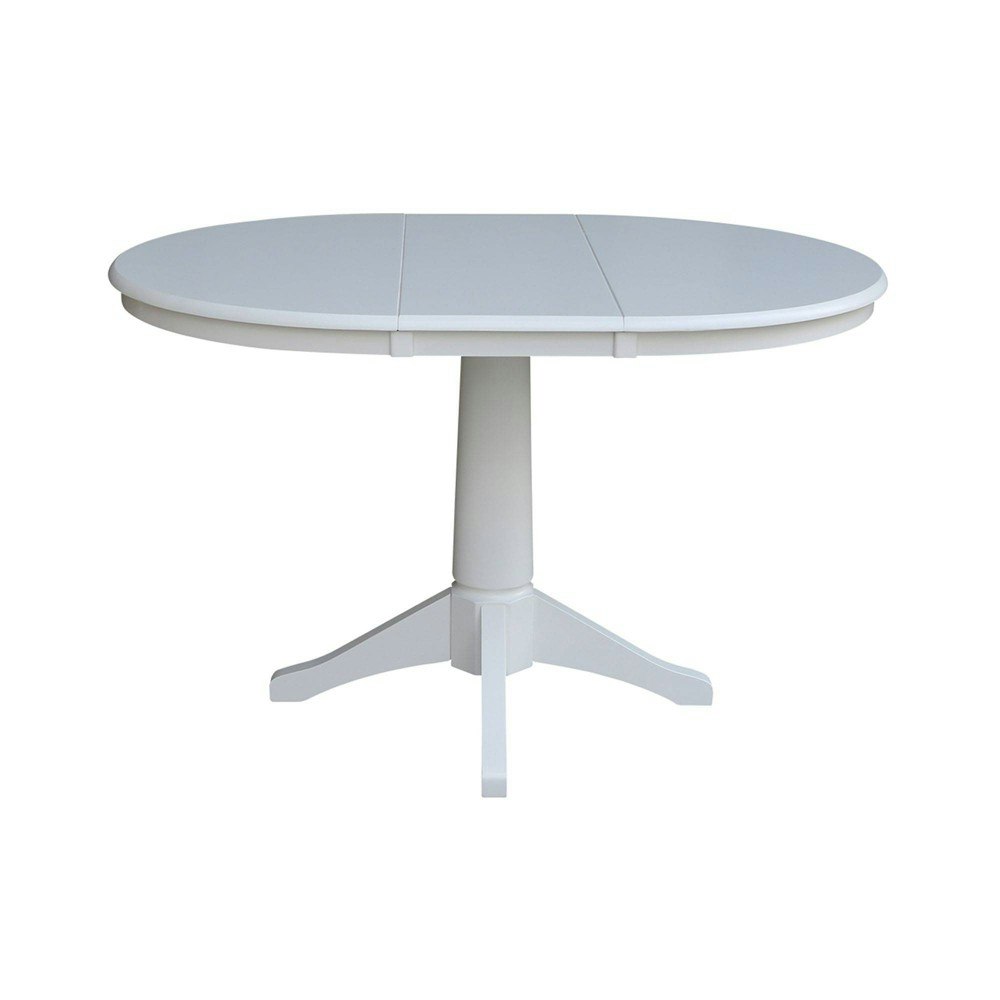 International Concepts 36-inch Round-Top Dining Table with 12-inch Leaf: $540.99 International Concepts 36-inch Round-Top Dining Table with 12-inch Leaf: $540.99