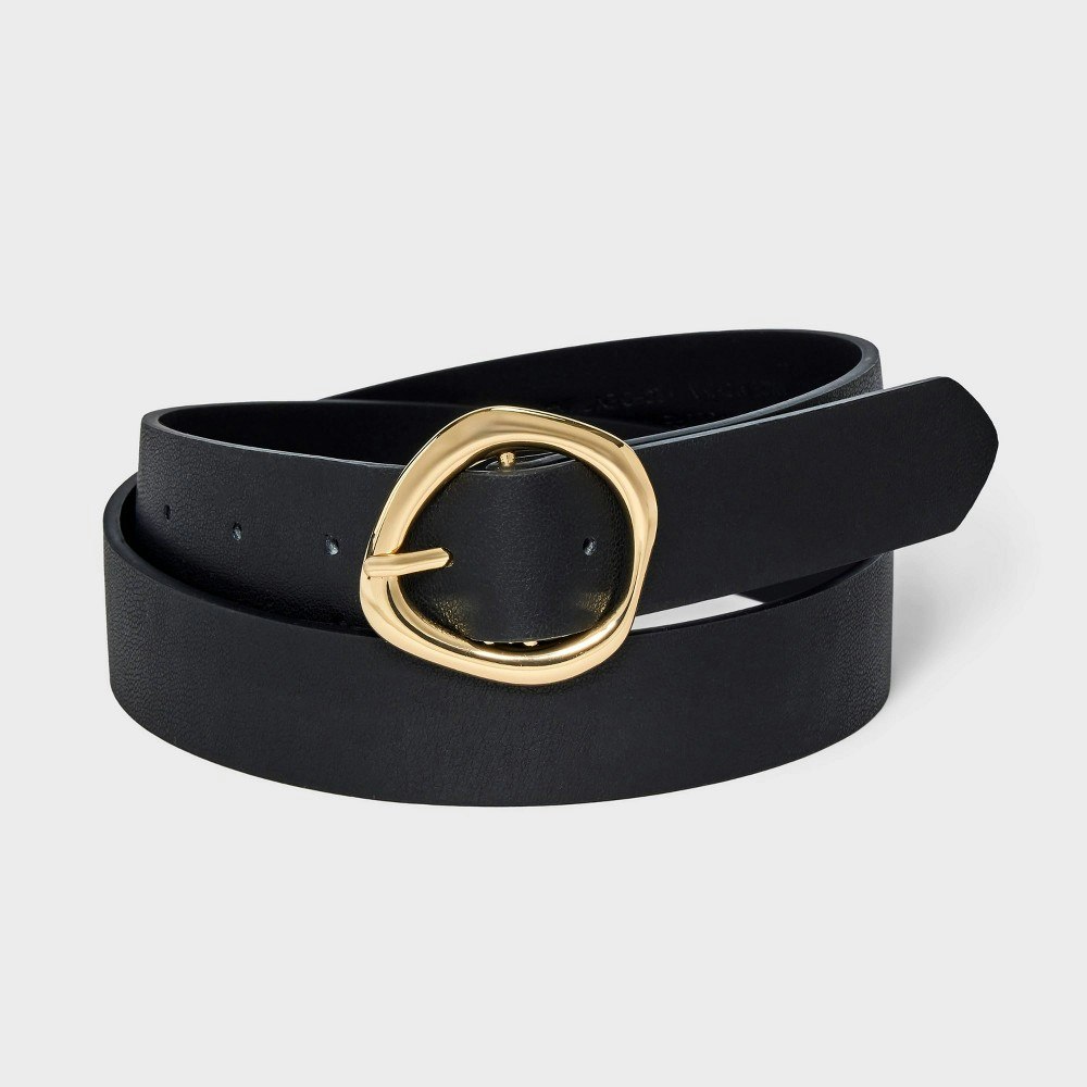 A New Day Women's Round Sculptural Buckle Belt: $20 A New Day Women's Round Sculptural Buckle Belt: $20