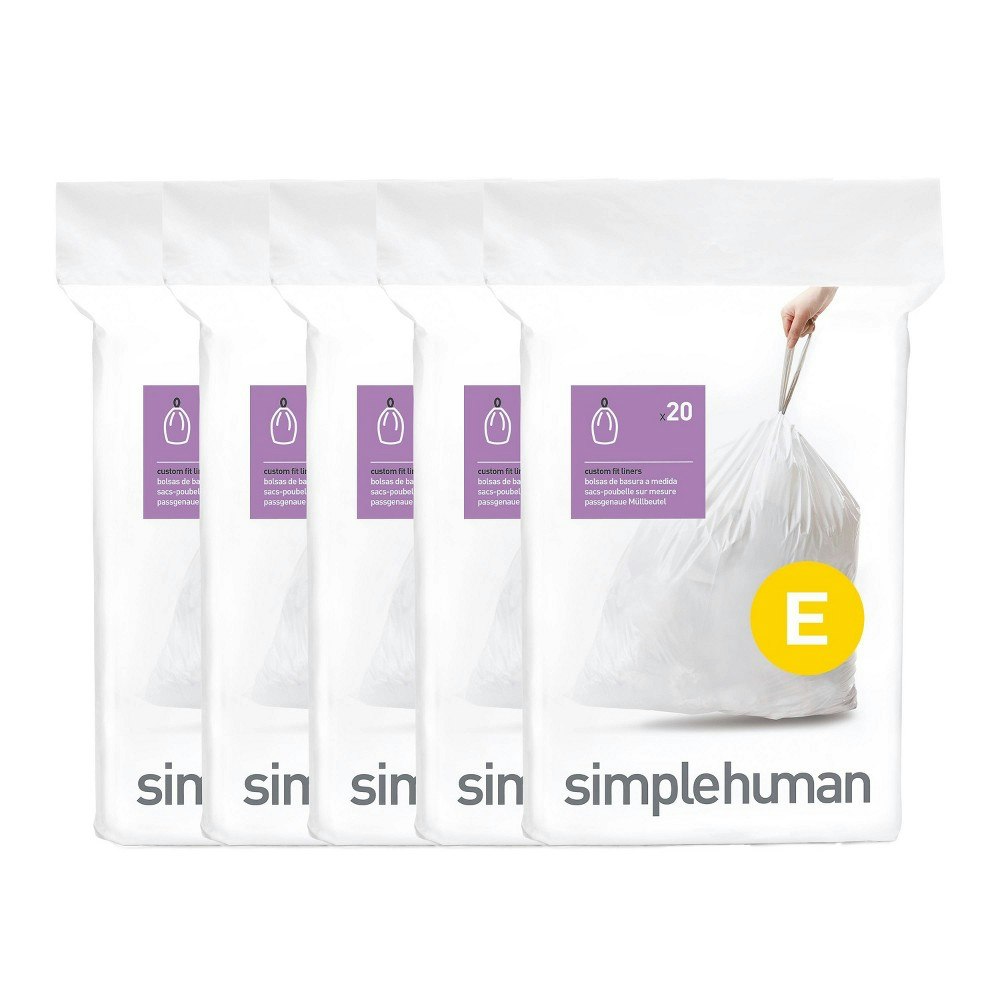 Simplehuman 20-Liter Code E Custom Fit Trash Bag Liners 100-Pack: $21.49 Simplehuman 20-Liter Code E Custom Fit Trash Bag Liners 100-Pack: $21.49