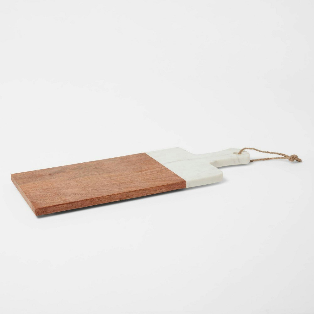 Threshold 20" x 8" Marble and Wood Serving Board: $30 Threshold 20" x 8" Marble and Wood Serving Board: $30