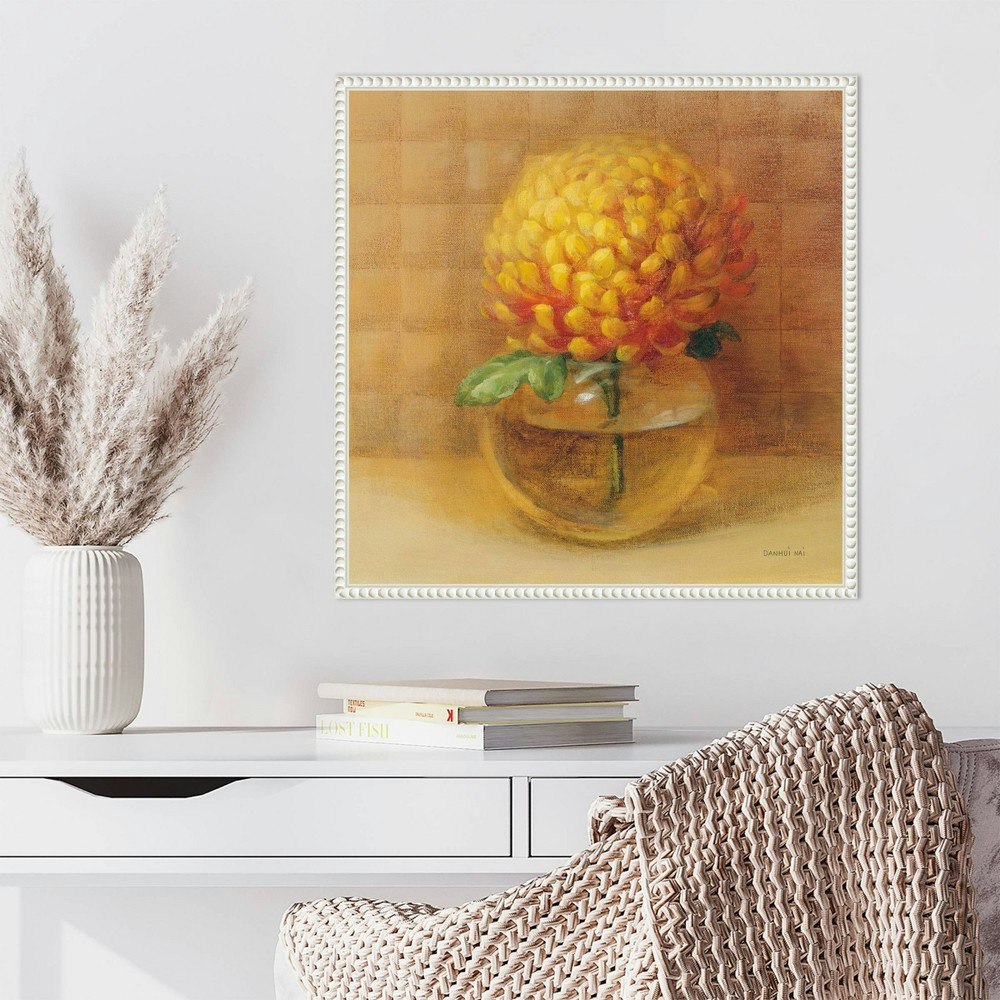 Amanti Art 22"x22" Chrysanthemum in Glass Framed Canvas Wall Art by Danhui Nai: $83.99 Amanti Art 22"x22" Chrysanthemum in Glass Framed Canvas Wall Art by Danhui Nai: $83.99