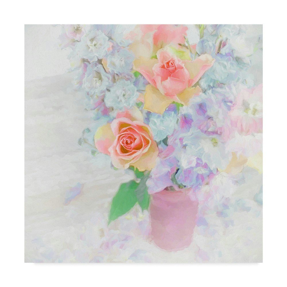 24" x 24" Larkspur and Roses Canvas Wall Art by Cora Niele: $54.99 24" x 24" Larkspur and Roses Canvas Wall Art by Cora Niele: $54.99